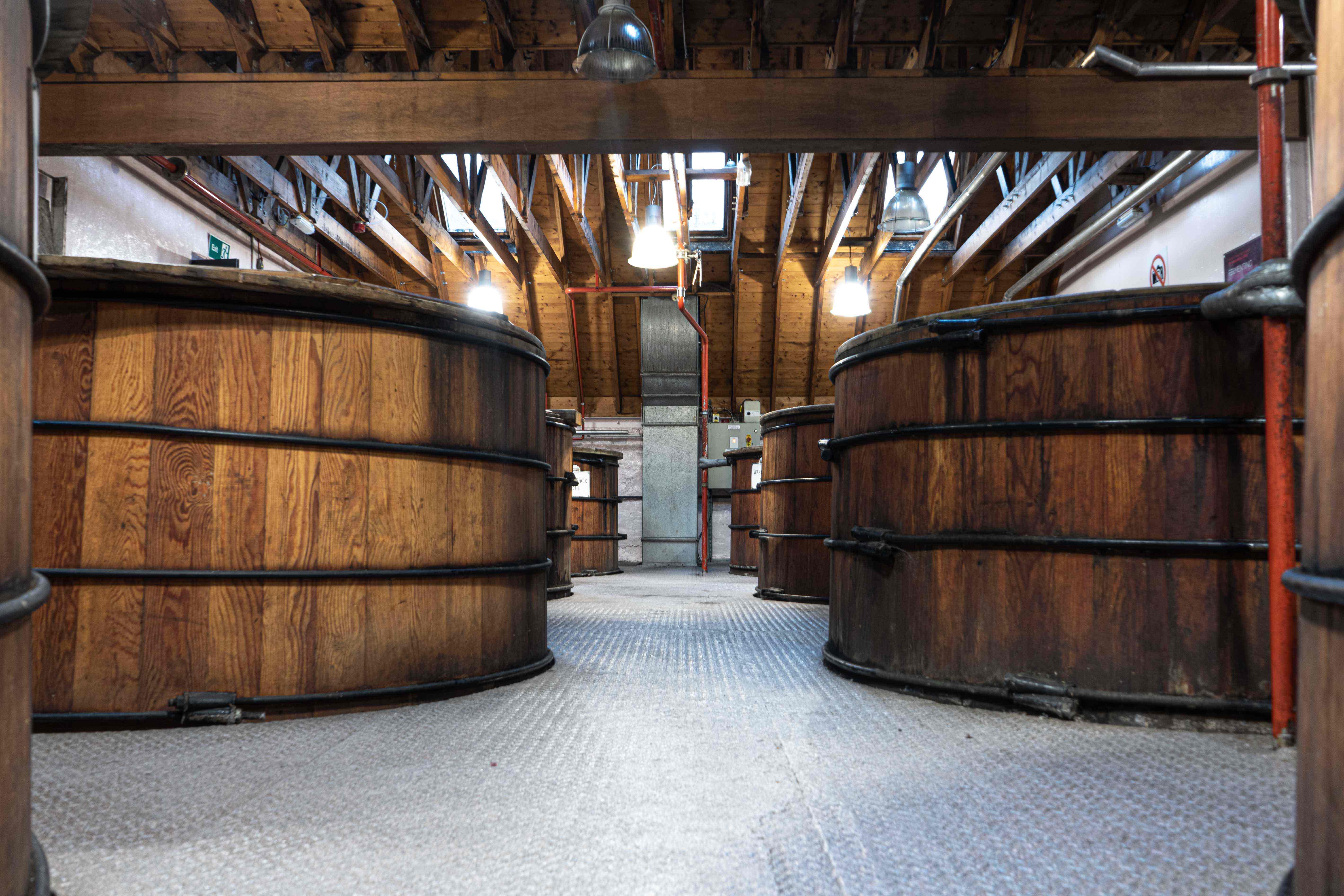 Fermentation washbacks at Glenturret whisky Distillery