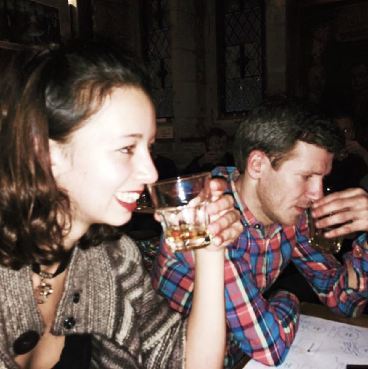 Ellie nosing whisky at Òran Mór in Glasgow