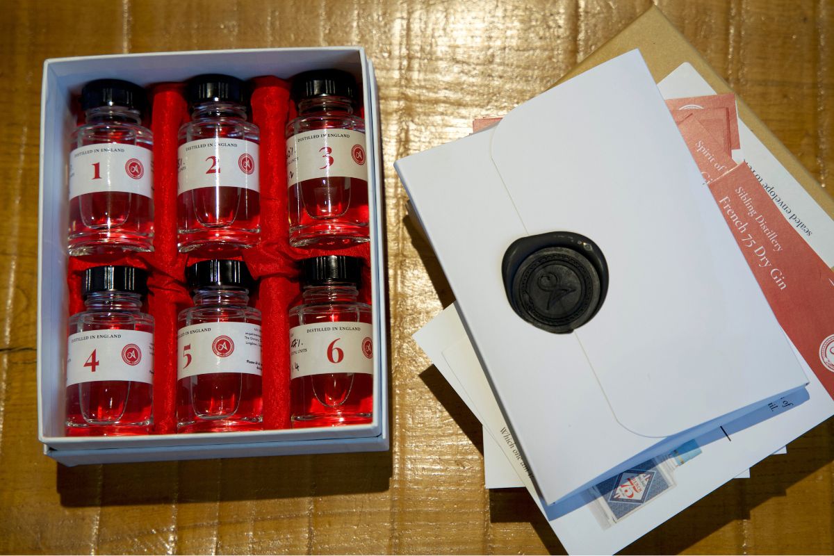 Six Cotswolds gin samples