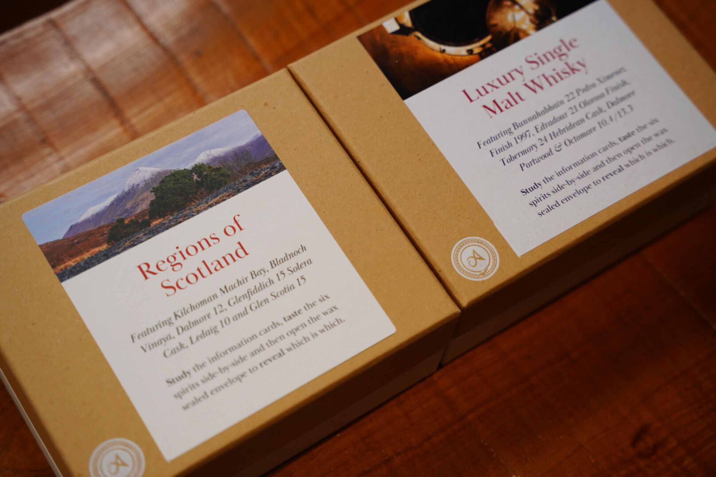 Themed Scotch whisky tasting gift sets from Azu Spirits